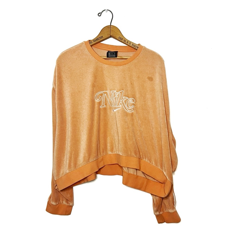 Nike | Terry Cloth Orange Crop Sweater